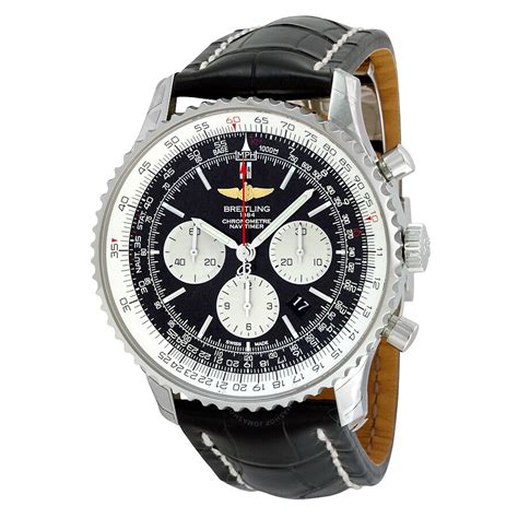 breitling navitimer 01 chrono automatic black leather black dial 43mm|breitling navitimer 2020.